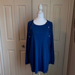 Chico's Royal Blue Blouse with Button Accents